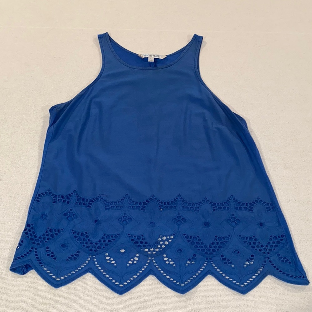 Patrons Of Peace women’s blue cropped tank top size medium